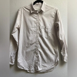 Talula Aritzia Oxford Boyfriend Fit Button up  striped cotton shirt Sz XS
